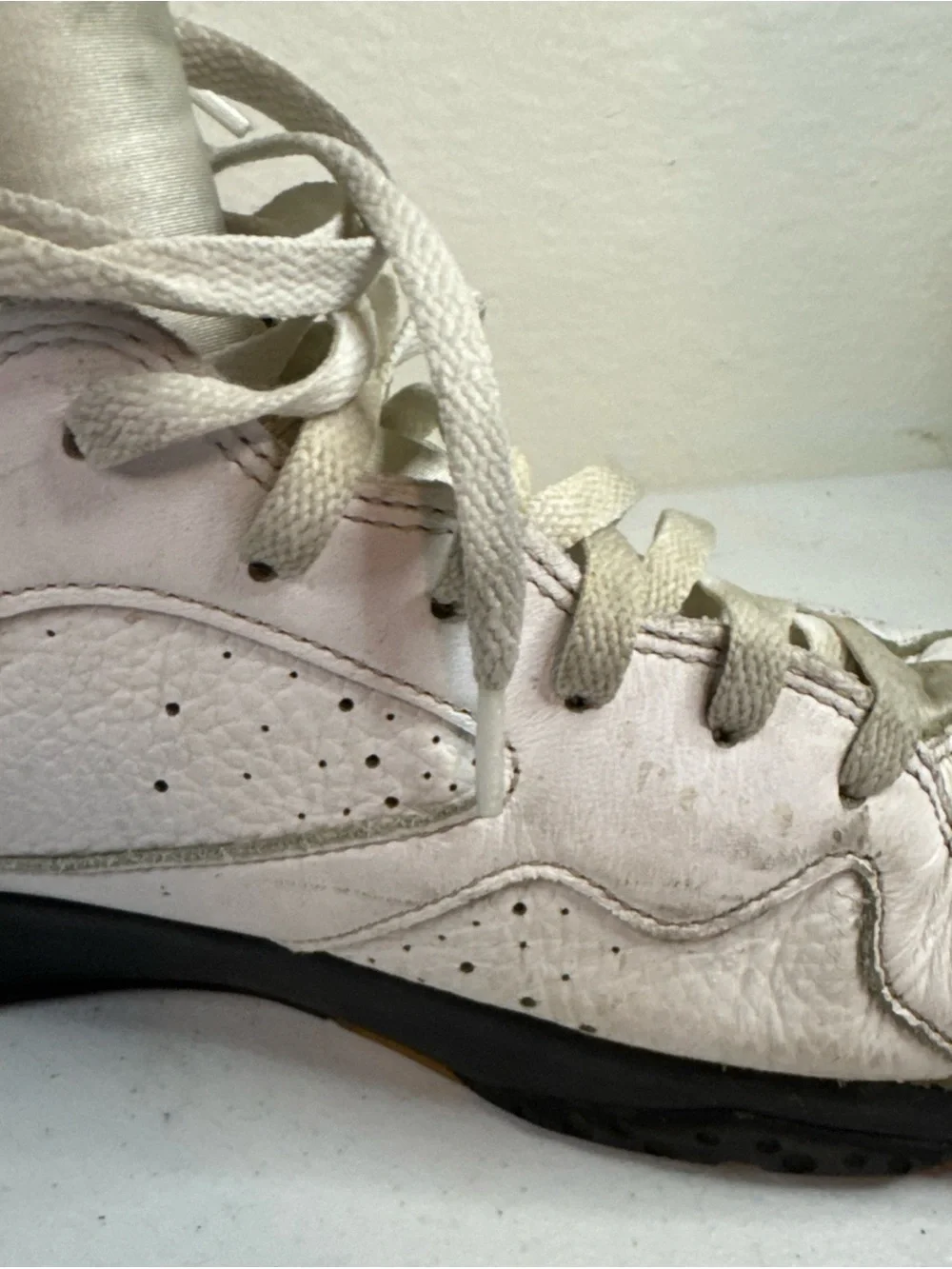 Jordan Men’s White with Red and Gold High-Top Athletic Sneakers